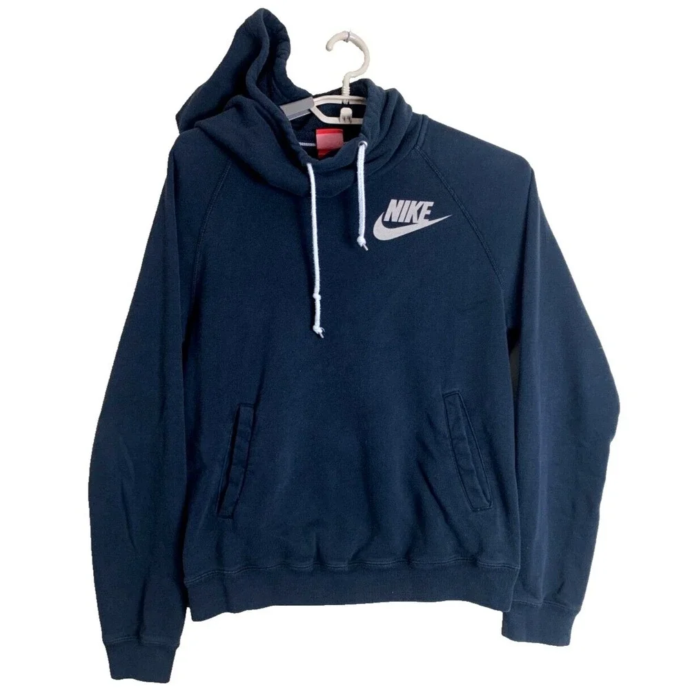 Nike Men's Black Hoodie Pullover Sweatshirt Kangaroo Pocket Logo Size Medium